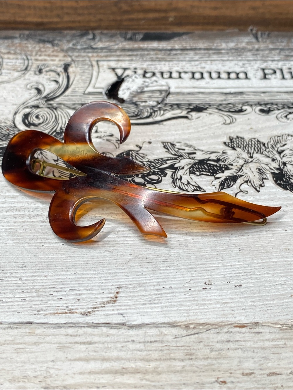 🍇 Vintage Celluloid Tortoiseshell Hair Barrette Clip by Riviera France Handmade